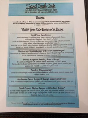 Menu photo 3 Sand Creek Station Chiloquin, OR Menu photo 3 Sand Creek Station Chiloquin, OR
