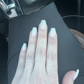 Nail Max - DD brand ombre of heaven sent and fairy dust with a champagne 2/3 ombre glitter. - Nail Salons Near Me - Las Vegas, Nevada