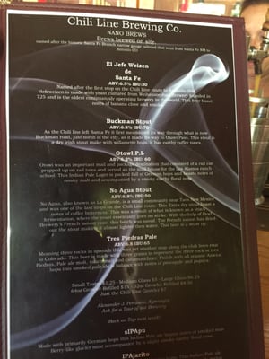 Menu photo 8 Chili Line Brewing Santa Fe, NM