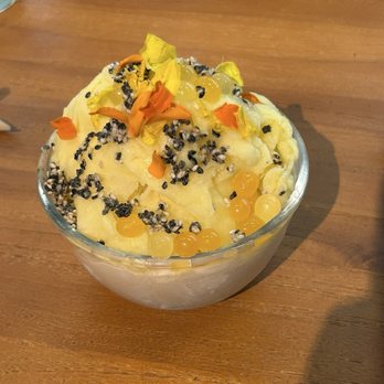 Asia Live - Black Sesame Soft Serve with Mango Shaved Ice (vt, gf) - Pan Asian Near Me - Santa Clara, California Asia Live - Black Sesame Soft Serve with Mango Shaved Ice (vt, gf) - Pan Asian Near Me - Santa Clara, California