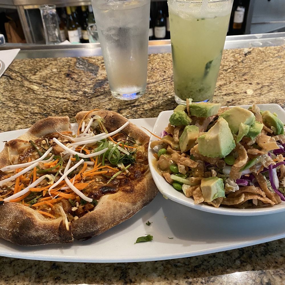 Thai Chicken Pizza & Thai Salad