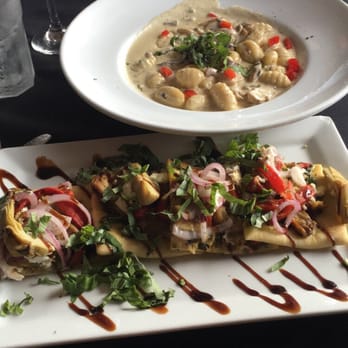 Carmelo's - Creamy Gorgonzola gnocchi that melts in your mouth and the vegetation flatbread (I've never had eggplant done so well!) - Italian Near Me - Punta Gorda, Florida