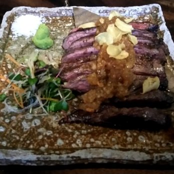Zuma - Skirt steak w garlic chips - Sushi Bars Near Me - New York, New York Zuma - Skirt steak w garlic chips - Sushi Bars Near Me - New York, New York