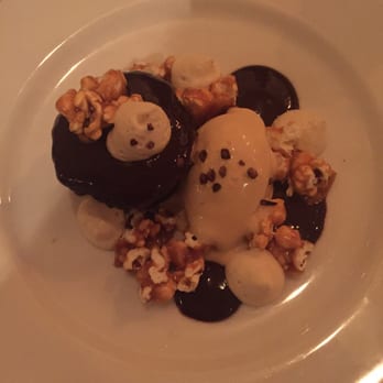 Fruition Restaurant - Devils food cake with caramel popcorn - New American Near Me - Denver, Colorado Fruition Restaurant - Devils food cake with caramel popcorn - New American Near Me - Denver, Colorado