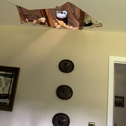 The break in the ceiling