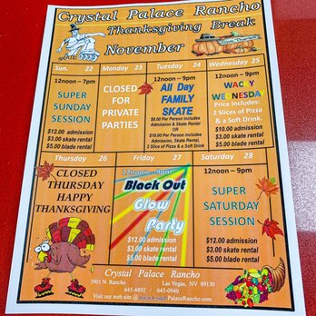 Crystal Palace Skating Centers - Thanksgiving break events! - Skating Rinks Near Me - Las Vegas, Nevada