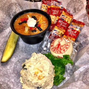 Chicken Salad Chick - a bowl of soup and a pickle - Southern Near Me - Jackson, Tennessee Chicken Salad Chick - a bowl of soup and a pickle - Southern Near Me - Jackson, Tennessee
