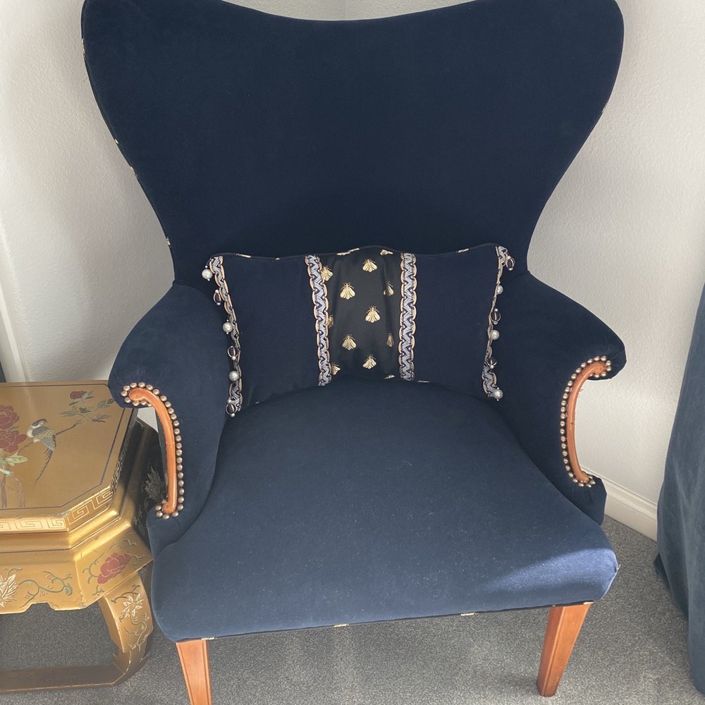 Quality Custom Upholstery - Chair, front, and bolster pillow - Furniture Reupholstery Near Me - Lawndale, California Quality Custom Upholstery - Chair, front, and bolster pillow - Furniture Reupholstery Near Me - Lawndale, California