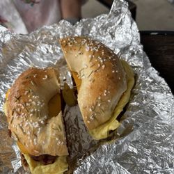 Über Bagels & Deli - Egg, cheese and bacon