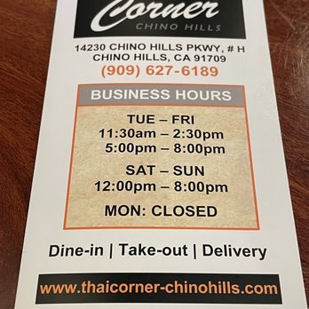 Thai Corner - New takeout menu - Thai Near Me - Chino Hills, California Thai Corner - New takeout menu - Thai Near Me - Chino Hills, California