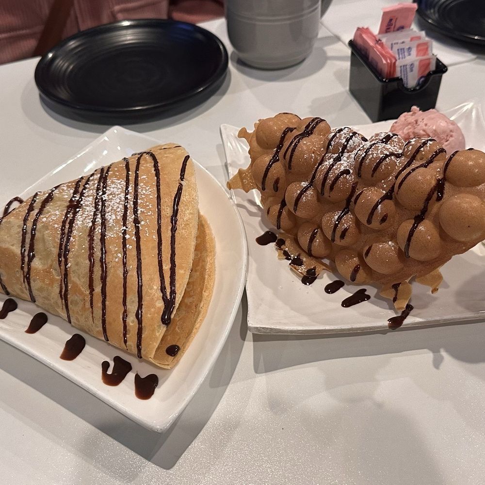 mixed fruit crepe eggette and ice cream mixed fruit crepe eggette and ice cream