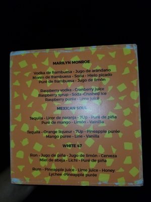 Menu photo 1 Bar One Cancún, ROO