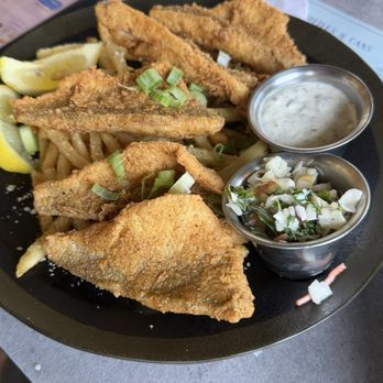 The BARge - Lake Perch dinner with truffle fries - Bars Near Me - Saugatuck, Michigan The BARge - Lake Perch dinner with truffle fries - Bars Near Me - Saugatuck, Michigan