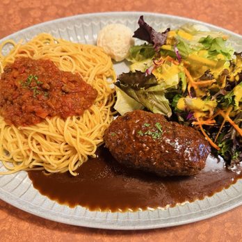 Akane Chaya - Akane special with hamburg and meat sauce spaghetti - Japanese Near Me - Gardena, California Akane Chaya - Akane special with hamburg and meat sauce spaghetti - Japanese Near Me - Gardena, California