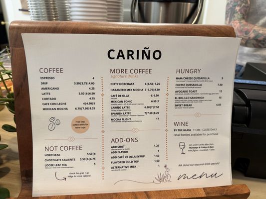 Menu photo 1 Cariño Coffeehouse Vancouver, WA Menu photo 1 Cariño Coffeehouse Vancouver, WA