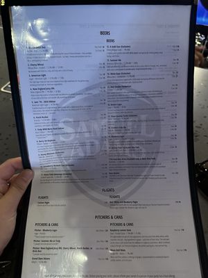 Menu photo 1 Samuel Adams Tap Room Boston, MA Menu photo 1 Samuel Adams Tap Room Boston, MA