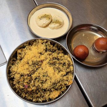 Vik's Chaat - bhel puri, 2 rasmalai, and 2 gulab jamun - Indian Near Me - Berkeley, California Vik's Chaat - bhel puri, 2 rasmalai, and 2 gulab jamun - Indian Near Me - Berkeley, California