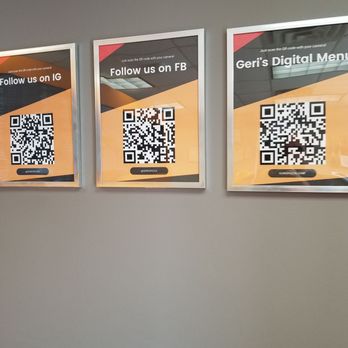 Geri's Pizza - three qr code posters on a wall - Pizza Near Me - Avon, Massachusetts