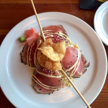 The Paper Canoe - Tuna Sashimi with Asian slaw as an appetizer - Seafood Near Me - Duck, North Carolina The Paper Canoe - Tuna Sashimi with Asian slaw as an appetizer - Seafood Near Me - Duck, North Carolina