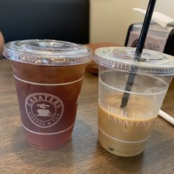 Lasaters Coffee And Tea - Peach black tea and iced vanilla latte