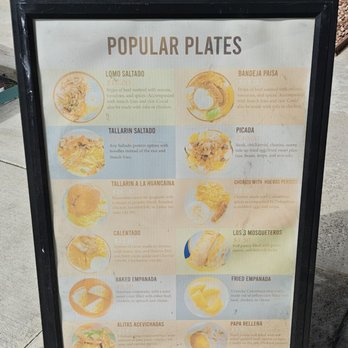 Casera Latin Kitchen and Bakery - Other face of the sidewalk sign - Peruvian Near Me - Oceanside, California