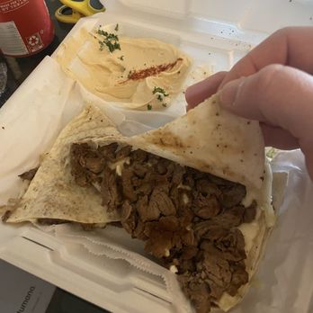 Yalla Eat - Beef Quesadilla Combo with Beef very tasty & loaded with beef, humus on the side & a salad that I ate already. - Middle Eastern Near Me - Plano, Texas Yalla Eat - Beef Quesadilla Combo with Beef very tasty & loaded with beef, humus on the side & a salad that I ate already. - Middle Eastern Near Me - Plano, Texas