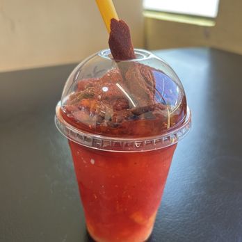Raspados El Paraiso - a drink in a plastic cup - Shaved Ice Near Me - Tucson, Arizona