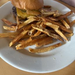 Burger and fries Burger and fries