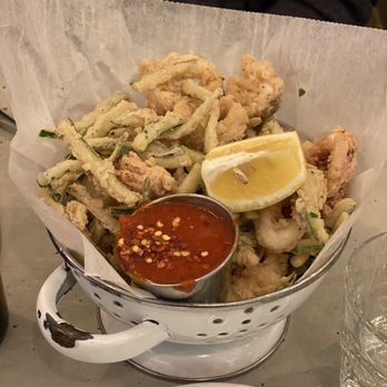 Pepe Giallo - Fried Calamari and Zucchini - Italian Near Me - New York, New York Pepe Giallo - Fried Calamari and Zucchini - Italian Near Me - New York, New York