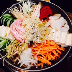 Juki - Korean hot pot for 2 people, not spicy even for a little chicken like me! Tastes good I like the rice cake inside;)