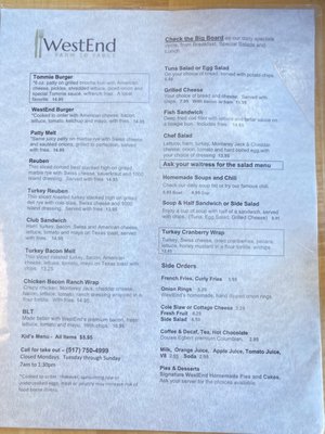 Menu photo 1 WestEnd Farm to Table Jackson, MI Menu photo 1 WestEnd Farm to Table Jackson, MI
