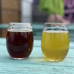 Heirloom Rustic Ales - The beer to the left is Old City and the beer to the right is one called Florida Stories