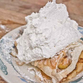 Peter Luger - Apple Strudel with "Schlag" -- http://www.thefoodpirates.com - Steakhouses Near Me - Brooklyn, New York