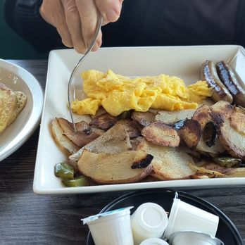 The Pan - Two egg breakfast with a pancake on the side - Breakfast & Brunch Near Me - Torrance, California The Pan - Two egg breakfast with a pancake on the side - Breakfast & Brunch Near Me - Torrance, California