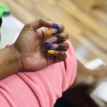 Nails Haven & Foot Spa - Tracy's beautiful work. As you can see only two nails per hand we're NOT coffin and this other tech said she shaped my nails into coffin. - Nail Salons Near Me - Newark, Delaware Nails Haven & Foot Spa - Tracy's beautiful work. As you can see only two nails per hand we're NOT coffin and this other tech said she shaped my nails into coffin. - Nail Salons Near Me - Newark, Delaware