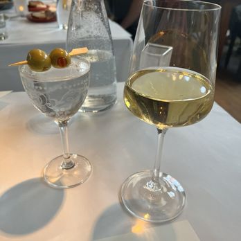 Foreign Cinema - Eric's martini and my glass of the evenings featured wine - L'Austral 'Amandiers' - Breakfast & Brunch Near Me - San Francisco, California