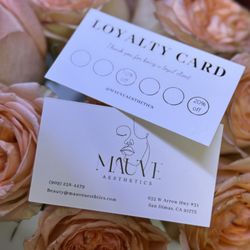 Mauve Aesthetics - Loyalty Cards available to use for every visit. Use discount towards any of our services!