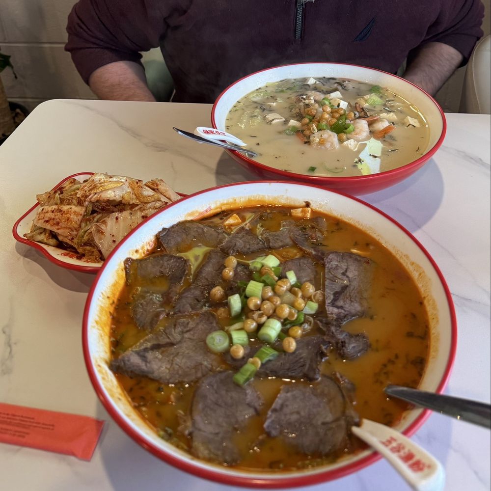 Mala Noodle Soup with Beef Shrimp Five Grains Noodle Soup Korean Kimchi Mala Noodle Soup with Beef Shrimp Five Grains Noodle Soup Korean Kimchi