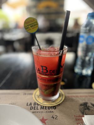 Photo of La Bodeguita del Medio - Playa del Carmen, ROO, MX. Strawberry mojito!!!