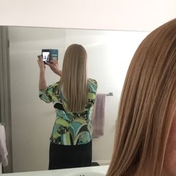 Stick straight perfect hair...so soft no harsh chemicals. No more frizzy struggle!