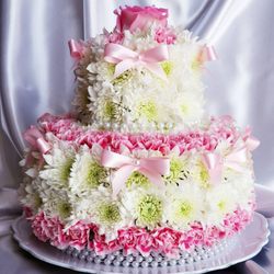 Flowers For Everybody - 2 Tier Flower cake. Available for order