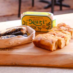 Tinned Sardines with Homemade Foccacia