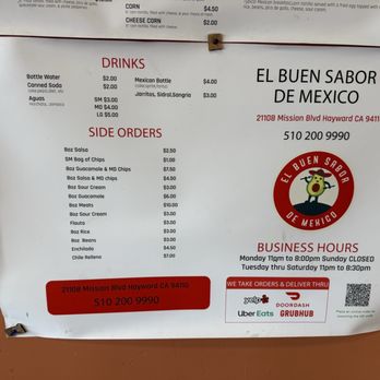 EL BUEN SABOR DE MEXICO - Menus - Mexican Near Me - Hayward, California EL BUEN SABOR DE MEXICO - Menus - Mexican Near Me - Hayward, California
