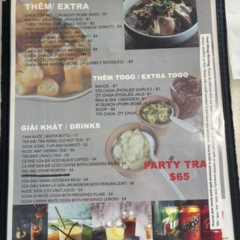 Hu Tieu De Nhat - Menu - Vietnamese Near Me - Garden Grove, California