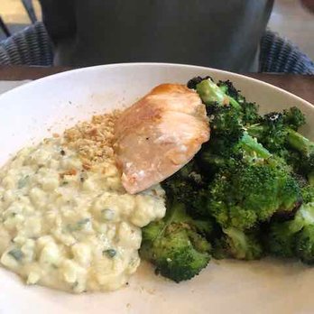 Flower Child - Salmon, Broccoli, Cauliflower Risotto (don't recommend risotto) - Salad Near Me - Houston, Texas