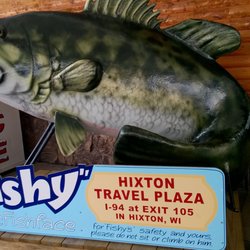 Hixton Travel Plaza - Bass or walleye? Hmm...