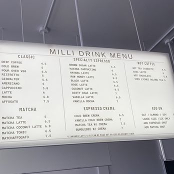 Milli Cafe - Menu from 8/30/25. - Cafes Near Me - Millbrae, California