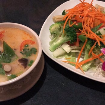 Pacific Thai Cuisine - Chicken coconut soup ( Tom kha gai ), & house salad - Thai Near Me - Oldsmar, Florida Pacific Thai Cuisine - Chicken coconut soup ( Tom kha gai ), & house salad - Thai Near Me - Oldsmar, Florida