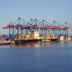 Hamburger Hafen und Logistik Container Terminal Altenwerder