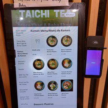 Taichi Bubble Tea - Ramen Menu (as of May 2026) - Ramen Near Me - West Nyack, New York
